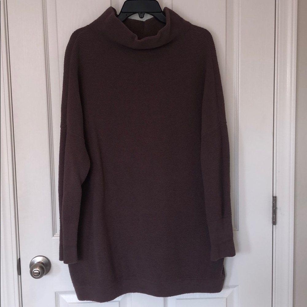 Free People purple gray sweater tunic sz L